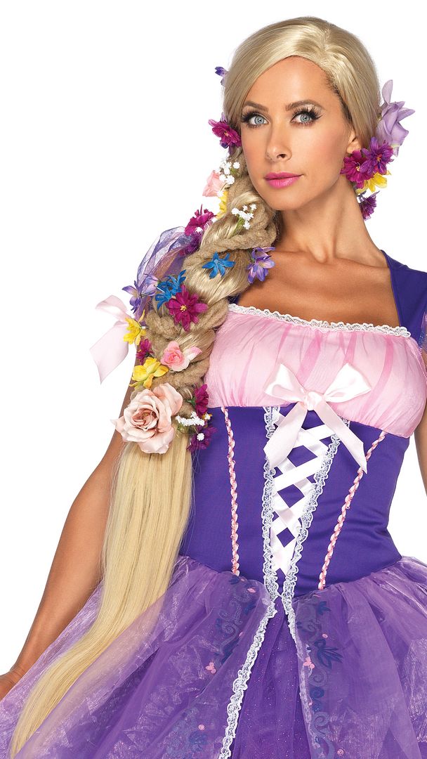 Adult Movie Tangled Disney Princess Rapunzel Long Blonde Braided Costume Wig Ebay 