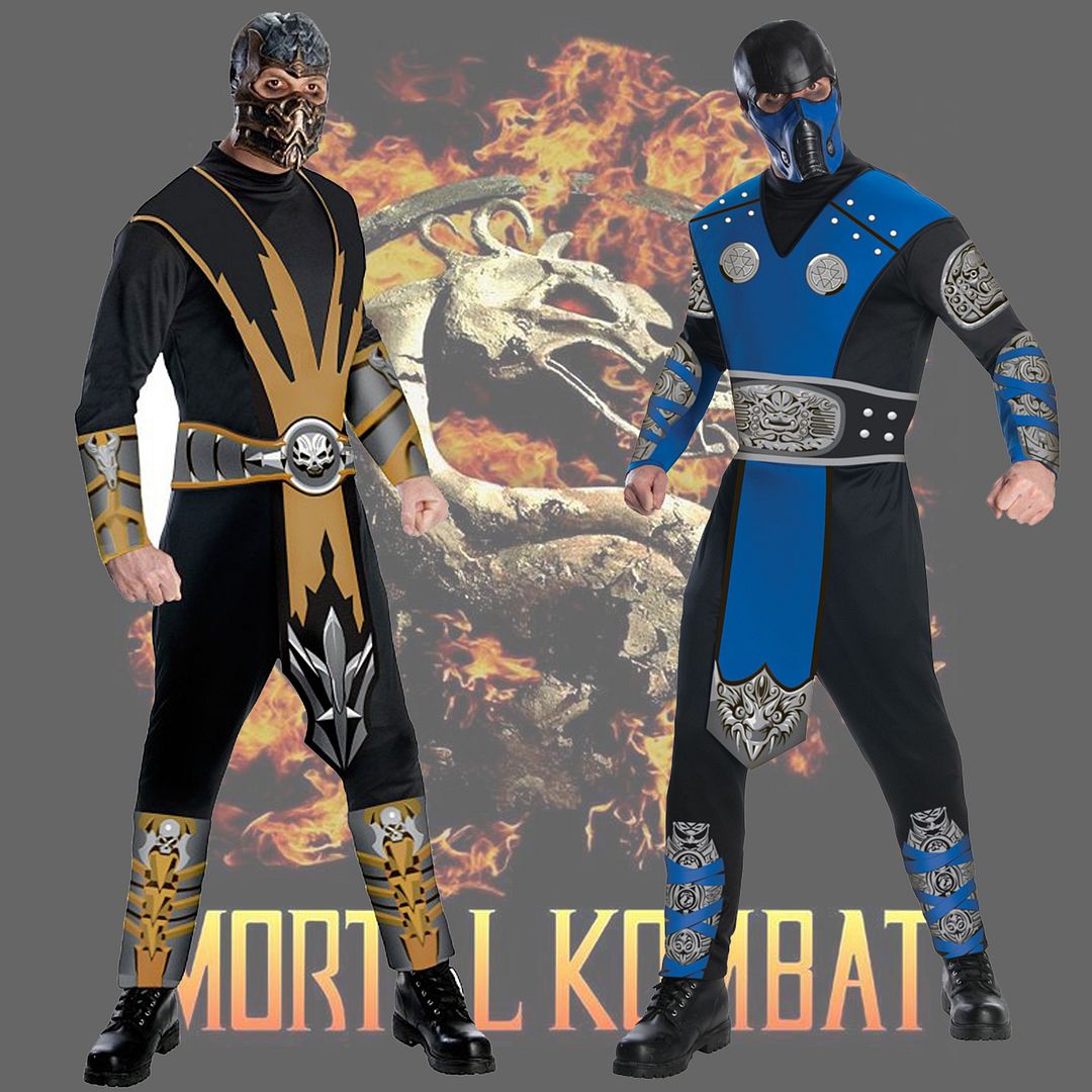 Adult Video Game Mortal Kombat Scorpion Sub Zero Combat Standard Ninja Costume Ebay 6673