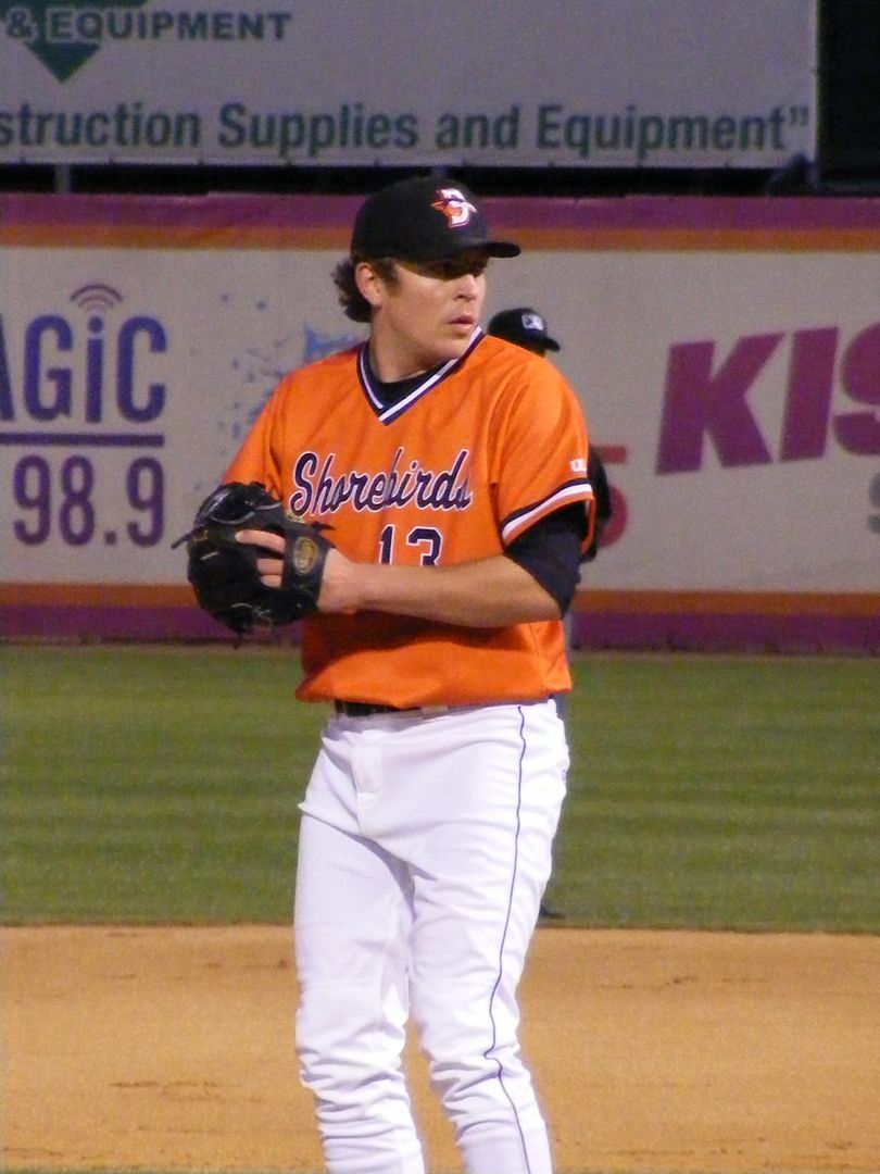 Jimmy Yacabonis pitching on Opening Night.