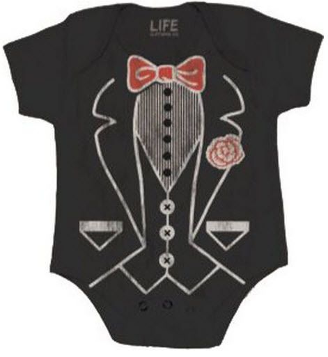 Infant Baby Fancy Classy Hansome Tuxedo Tux Bow Tie Black Romper Onesie ...