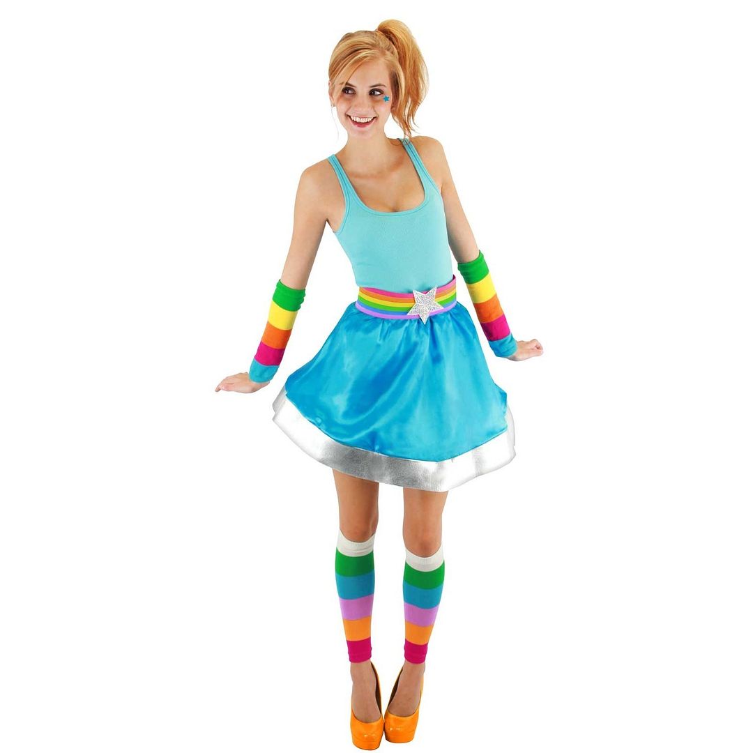 Adult Kid TV Show Rainbow Brite Leg & Arm Warmers Colorful Costume ...