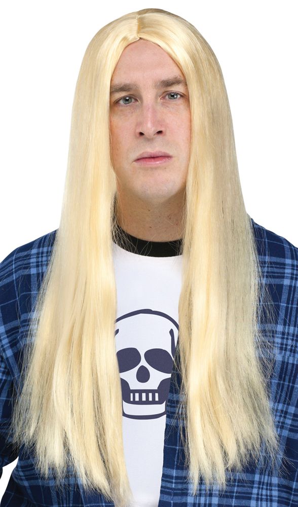Adult Men's Music Musician Rocker 70s Long Straight Hair Blonde Costume ...